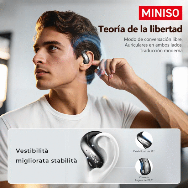 MINISO-auriculares inal??mbricos MS188 OWS, cascos con Bluetooth, micr??fono abierto con , pantalla LCD a todo Color, estuche de carga, regalo de vacaciones, el mejor regalo - Image 2